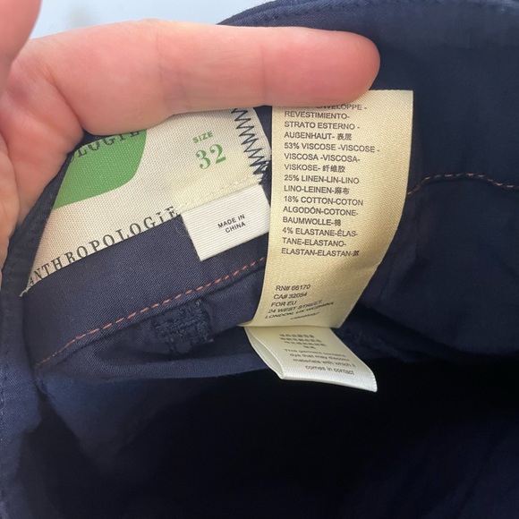 NWT Anthropologie Wide Leg Trousers Navy Size 32 - Picture 13 of 15